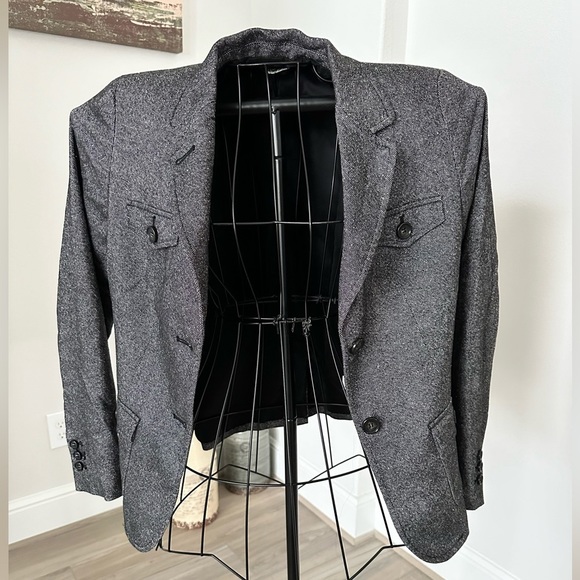 Talbots Ladies 8P Wool Blend Grey Tweed Look Classic Quality Blazer - Picture 6 of 6